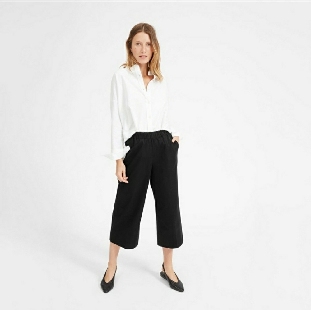 EVERLANE Clean Cotton Culottes Black Size 12